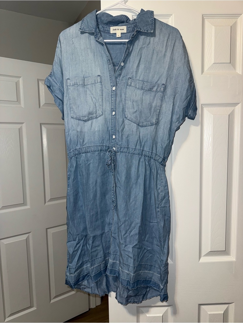 cloth & stone by Anthropologie Light Blue Chambray Mini Dress - Picture 4 of 8